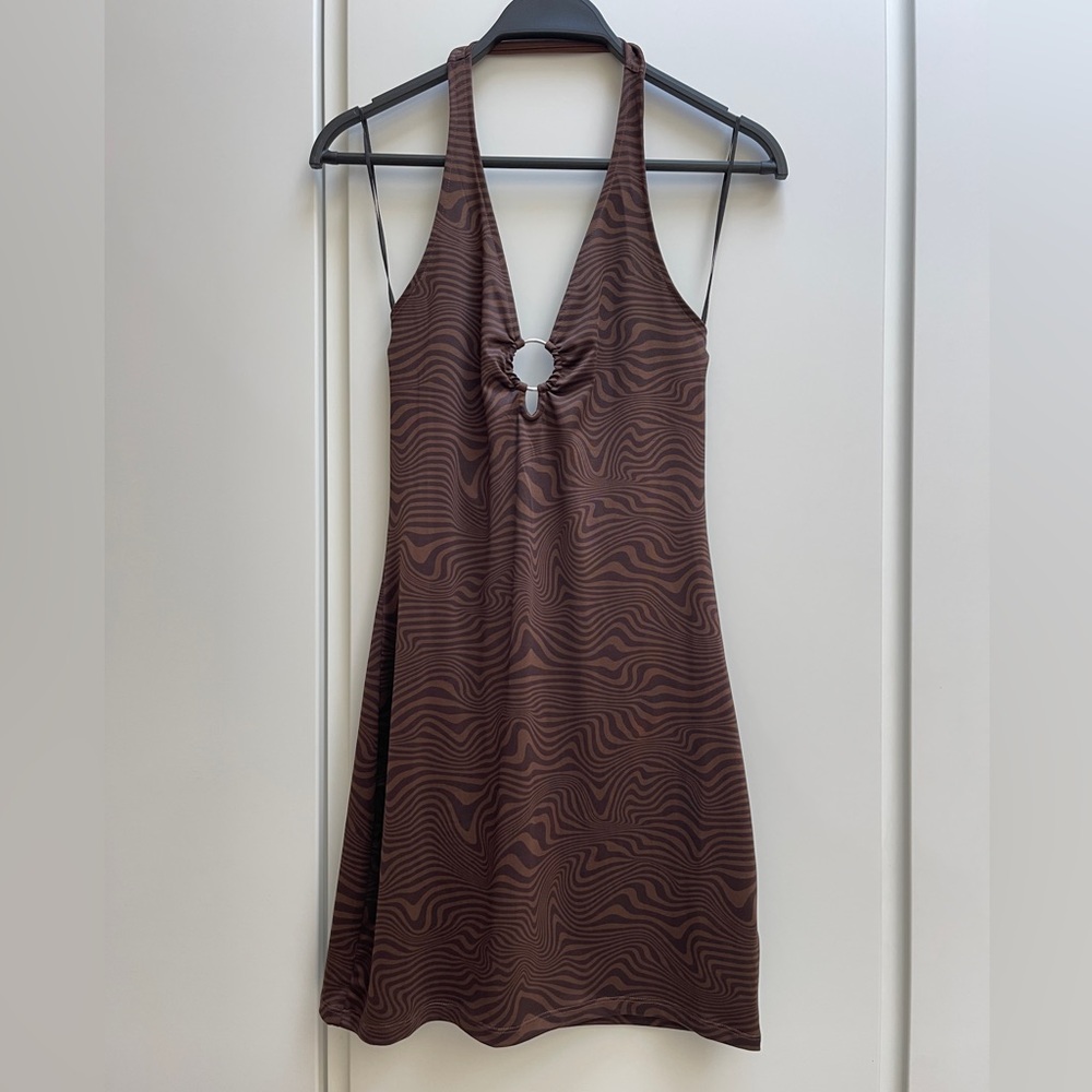 NWT H&M Y2K Patterned Halter Dress